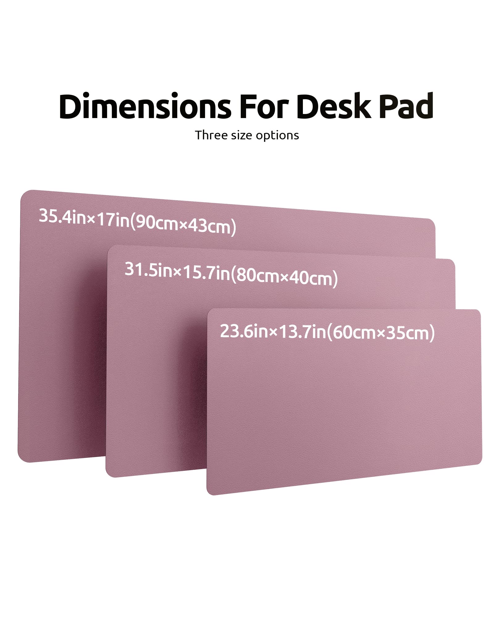 YSAGi Schreibtischunterlage 80x40cm, Premium Leder Mauspad XXL, Rutschfeste Tischunterlage Schreibunterlage, Multifunktionales Office Mousepad Schreibtisch Zubehör für Büro & Homeoffice (Mauve) 8