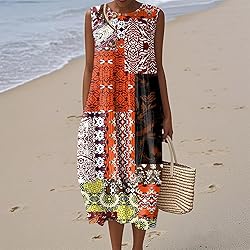 Plus Size Summer Fall Dresses Cotton Linen Midi