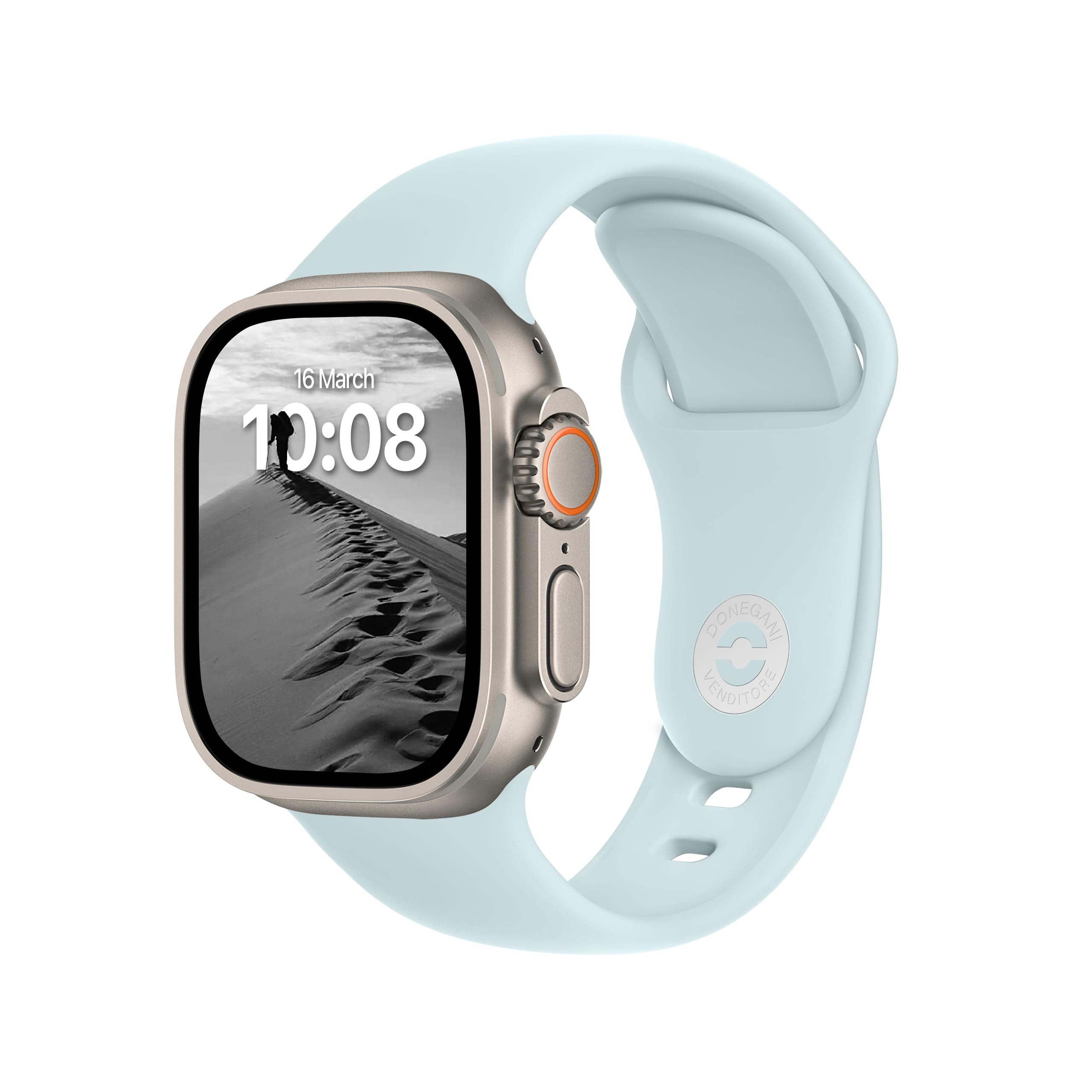 DONEGANI SB Straps for Apple Watch Band Silicone series Ultra 3 2 49mm, Series 11 10 46mm, 9 8 7 45mm 41mm, SE 6 5 4 44mm 40mm, 3 2 1 42mm 38mm Men Women iWatch, Glacier Blue โ image 1