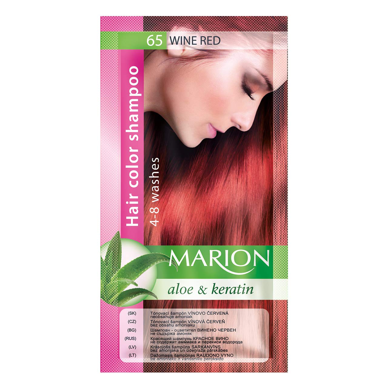 Marion Hair Dye Shampoo Bag Semi-Permanent Colour 4 to 8 Washes with Aloe and Keratin