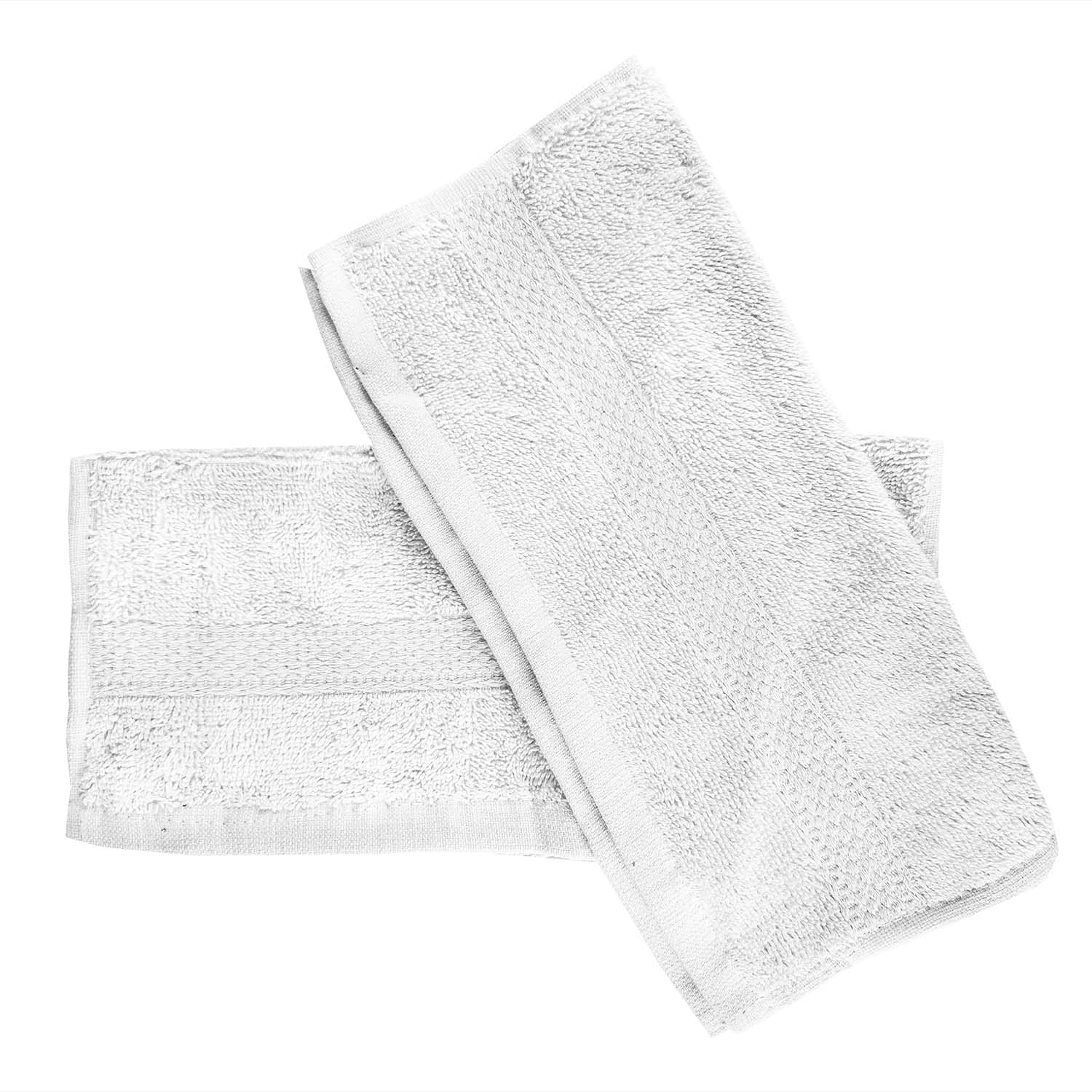 Soleil d'ocre, Lagune Set of 2 Guest Towels, Cotton, White, 30 x 40 cm
