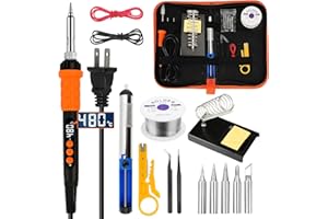AOPULE Soldering Iron Kit,90W Electronic Soldering Iron Welding Iron Tools Adjustable Temperature 180°C-480°C,15-in-1 Solderi