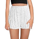Haloumoning Girls Sequin Shorts High Waisted Wide Leg Sparkly Glitter Party Shorts 5-14 Years