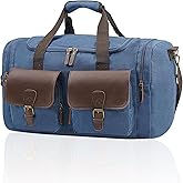 Men's Weekender Duffle Bag - Vintage Overnight & Gym Bag with Multi-Compartments, Carry-On Approved for Travel
