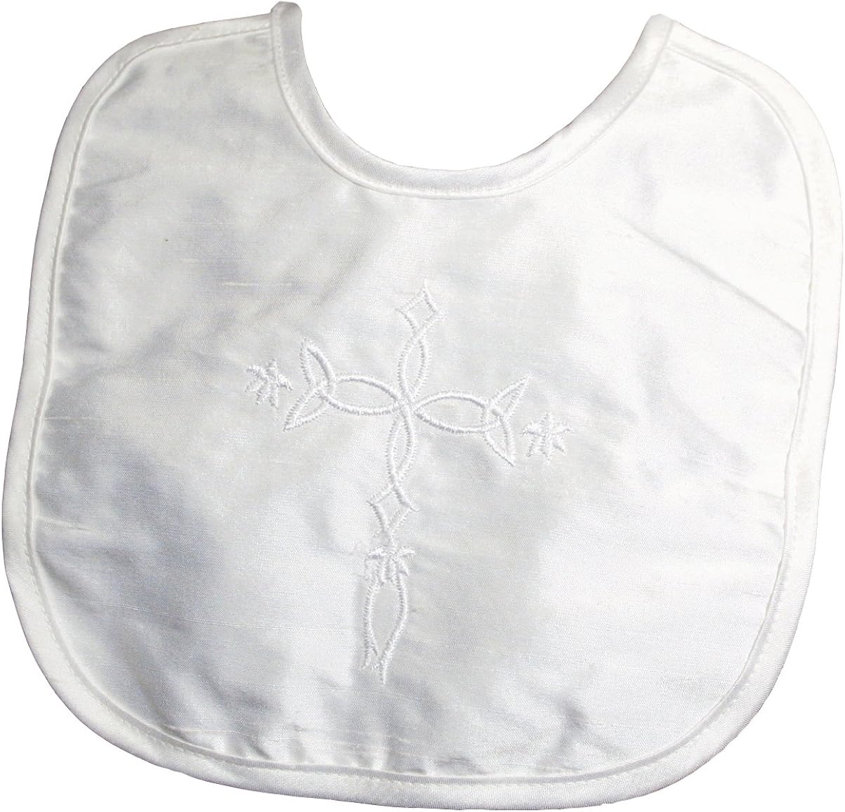 white christening bib