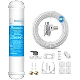 Inline Water Filter Kit for Refrigerator and Ice Maker,1/4" Quick Connect Post Carbon Filter Replacement for Reverse Osmosis System with Feed Water Valve,1/4" Water Line and Fittings