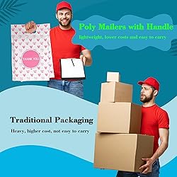 JinRuiKJ Poly Mailers with Handle 10x13 Inch 25