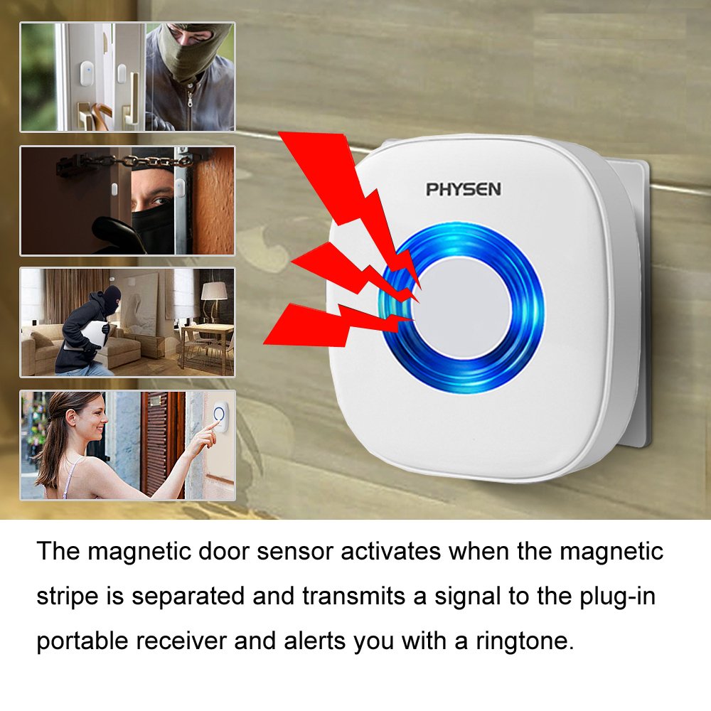 Physen Wireless Door/Window Sensor Chime Kit With 2 Door