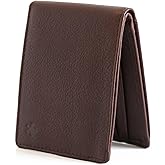 Swear Brands Full-Grain Leather Wallet | Slim RFID Blocking Bifold Design with Cash Pocket & Card Pull Strap | Holds 1-12 Cards | Stylish & Durable (Walnut)