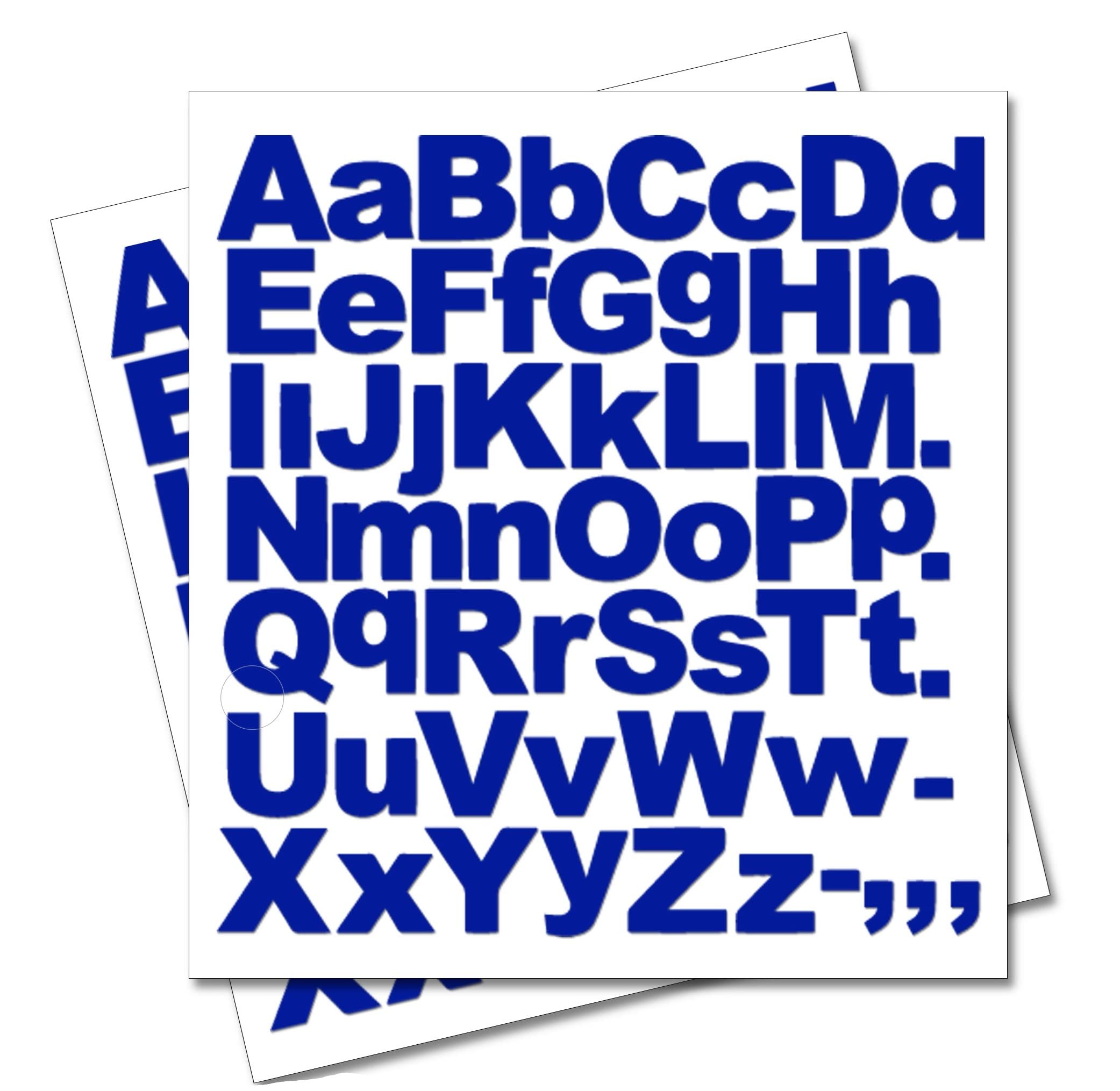 2 x Set of A-Z Royal Blue Capital & Small Letters Full Alphabet - Removable Self Adhesive Waterproof Durable Vinyl Stickers - Cut to the sticker Shape - size 20mm