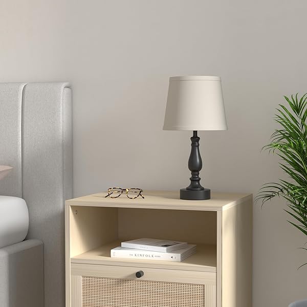 LAMPS FOR BEDROOM SET OF 2,TOUCH BEDSIDE TABLE LAMP WITH USB C+A PORTS,3 WAY DIMMABLE NIGHTSTAND LAMPS WITH ROUND FABRIC LINEN LAMPSHADE FOR LIVING ROOM READING BED SIDE END TABLE,BULBS INCLUDED