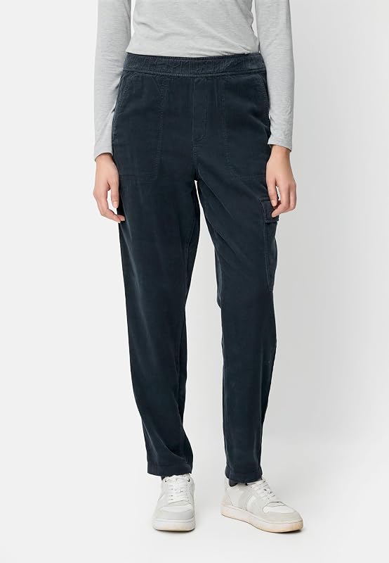 Damen Cargo-Hose aus Reiner Baumwolle Nachtblau, womenswear-30/30