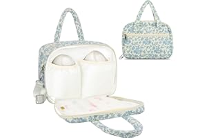 rain bunny Cotton Quilted Wearable Breast Pump Bag Compatible With Elvie, Willow and Momcozy, Pumping Bag for Work, Travel