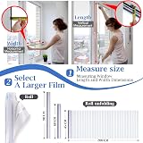 Lifetree Window Film Privacy Frosted Stripe 90x400cm Static Cling UV view 8