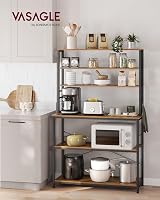 VASAGLE Kitchen Storage Rack 6 Tier 6 Hooks Rustic Brown Ink Black KKS039K01 view 2