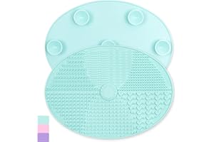 Ranphykx Makeup Brush Cleaner Mat, Silicone, Big Size, Green, Cleaning Pad with Suction Cup, Make Up Brush Cleaner