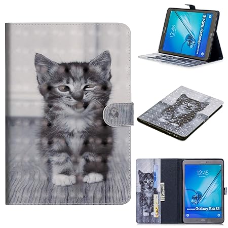 WIWJ Hülle Case für Samsung Galaxy Tab S2 9.7 SM-T815,Ultra Slim Gemalt Schutzhülle Tasche Case Ledertasche Lederhülle Schale