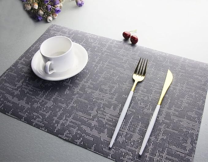 YO FUN Multicolored Pattern Dinner Table Place Mats PVC Table Mats Set