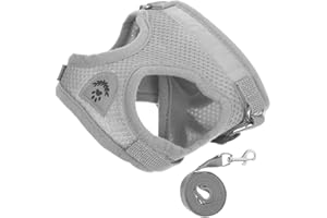 Hohopeti Pet Leash Harness Kitten Leash and Harness Light Grey