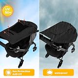 WD&CD Pram Sunshade Sun Cover with Viewing Window for Strollers UV 50+ Black view 3