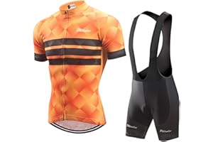 PHTXOLUE Cycling Kits for Men Cycling Jersey Set Uniform Clothes Bike Bicycle Shirt+3D Gel Pad Cushion Bibs Shorts