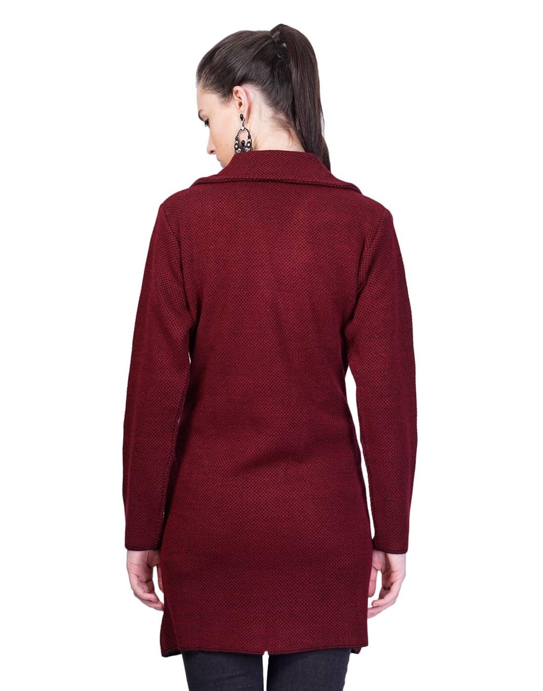 montrex maroon long coat for women