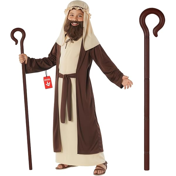 Kids Shepherd Costume - Jesus Robe Biblical Nativity Outfit For Boys, Ages 4-12 - View #7