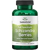 Swanson Full Spectrum Schizandra Berries - Herbal Supplement Promoting Stress Support & Liver Health - Helps Easy Body and Mind w/Natural Ingredients - (90 Capsules, 525mg Each)