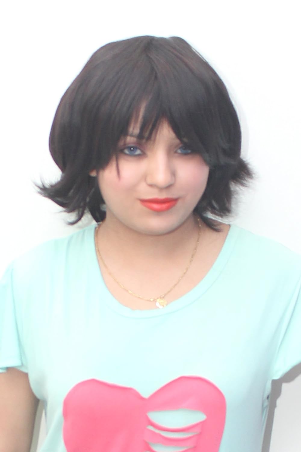 Ritzkart Women Fibre Synthetic Maroon Black Natural Short Hair Wig