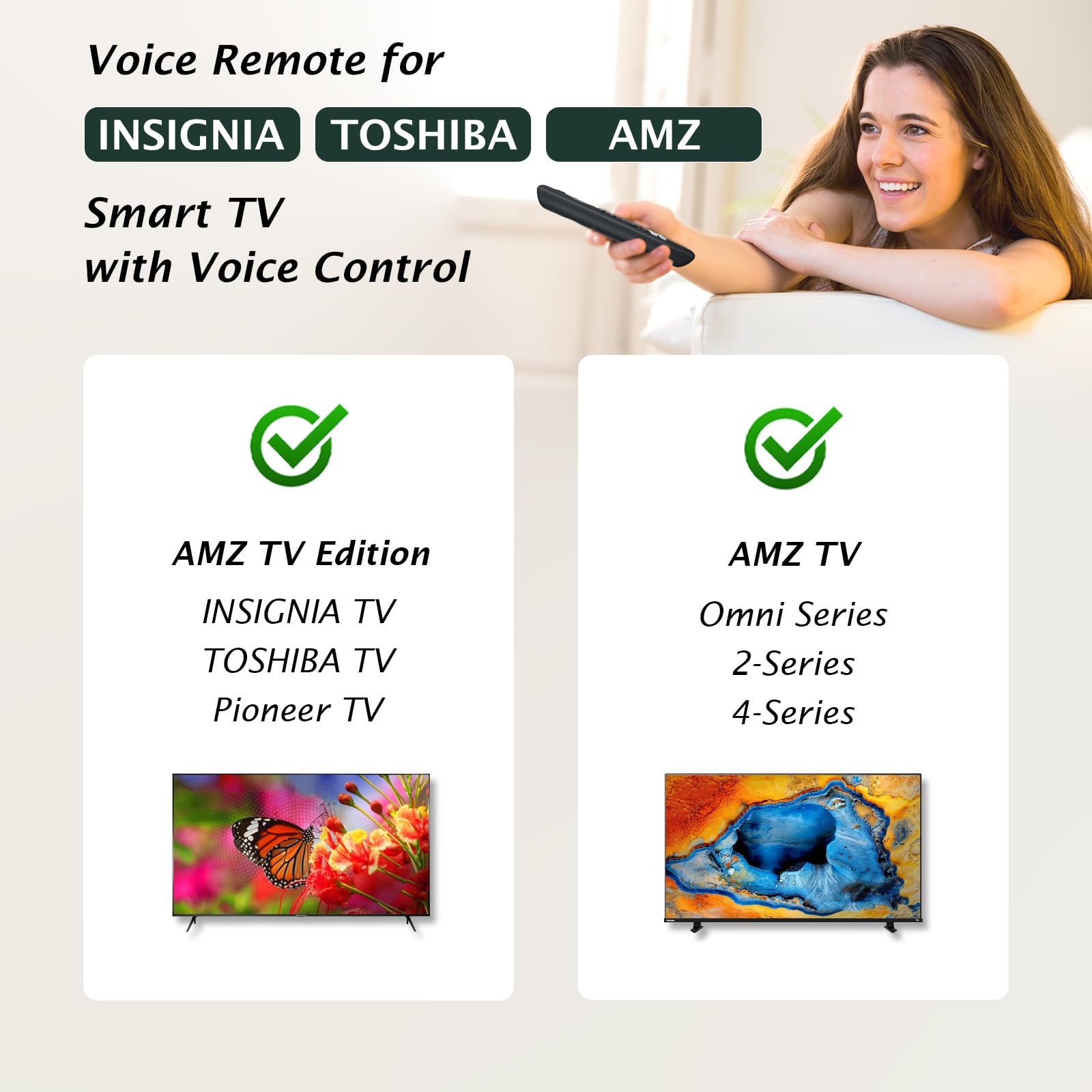 IDGPUW Replacement Voice Remote Control for Insignia, Toshiba, Amazon Fire Smart TV