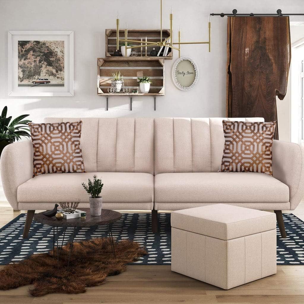 Decozen Decorative Throw Pillow with Insert 20"x20" inches in 1 Set Embroidered Octagon Pattern for Couch Sofa Bed Living Room Bedroom Farmhouse Indoor Patio: Home & Kitchen