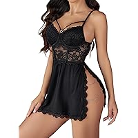 Donnalla Sexy Lingerie for Women Lace Babydoll Lingerie Mini Chemise Nightgowns with Thong Set Women's Lingerie Dress White S at Amazon Women's Clothing store Donnalla Sexy Lingerie for Women Lace Babydoll Lingerie Mini Chemise Nightgowns with Thong Set Women's Lingerie Dress White S at Amazon Women's Clothing store
