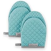 KitchenAid Asteroid Mini Oven Mitt Set, 5.5"x8", Aqua, 2 Piece