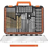 ENERTWIST Drill Bit Set, 112-Pieces 1/4" Hex Shank Impact Driver Bits and Screwdriver Bits Set Assorted in Tough Case for Wood Metal Cement Drilling and Screw Driving, ET-DBA-112