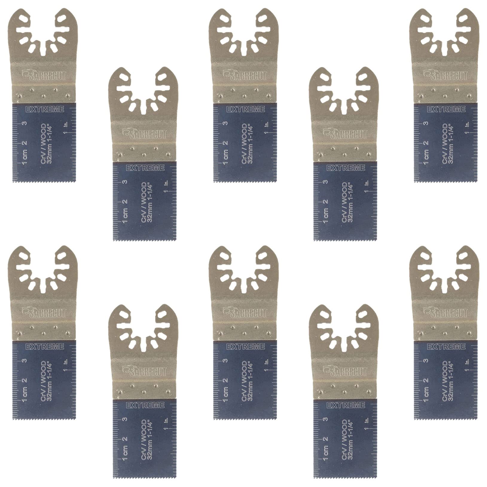 10 x SabreCut SP35F_10 35mm Fast Fit Fine Tooth Wood Blades Compatible with Dewalt, Stanley, Black and Decker, Bosch, Fein, Makita, Milwaukee, Parkside, Ryobi, Worx Multi Tool Accessories