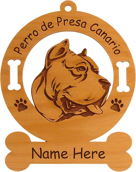 Amazon Com 3700a Perro De Presa Canario Head Dog Ornament Personalized With Your Dog S Name Home Kitchen