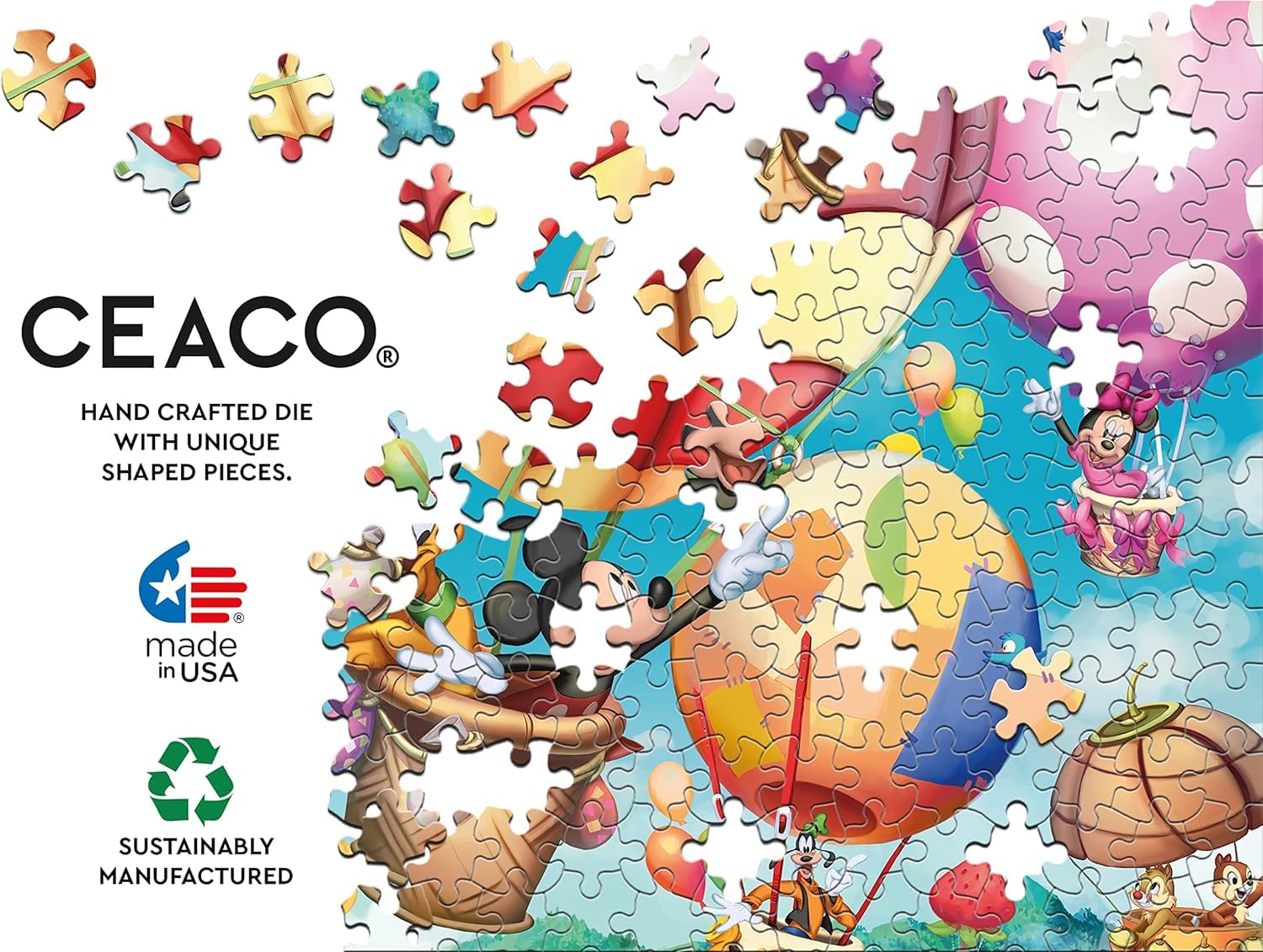 Ceaco - Disney - Mickey's Air Balloon - 300 Oversized Piece Jigsaw Puzzle