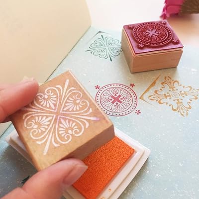 Buy Rubber Stamps Wood Floral Pattern Decorative Craft Stamp For Card Making Scrapbooking Diy Craft Designs Online In Turkey B08jprq5d8