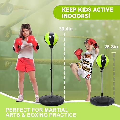 TOY Life Punching Bag for Kids Boxing Speed Bag with Gloves Kids Boxing Set  Punching Bag Stand Boxing Equipmen
