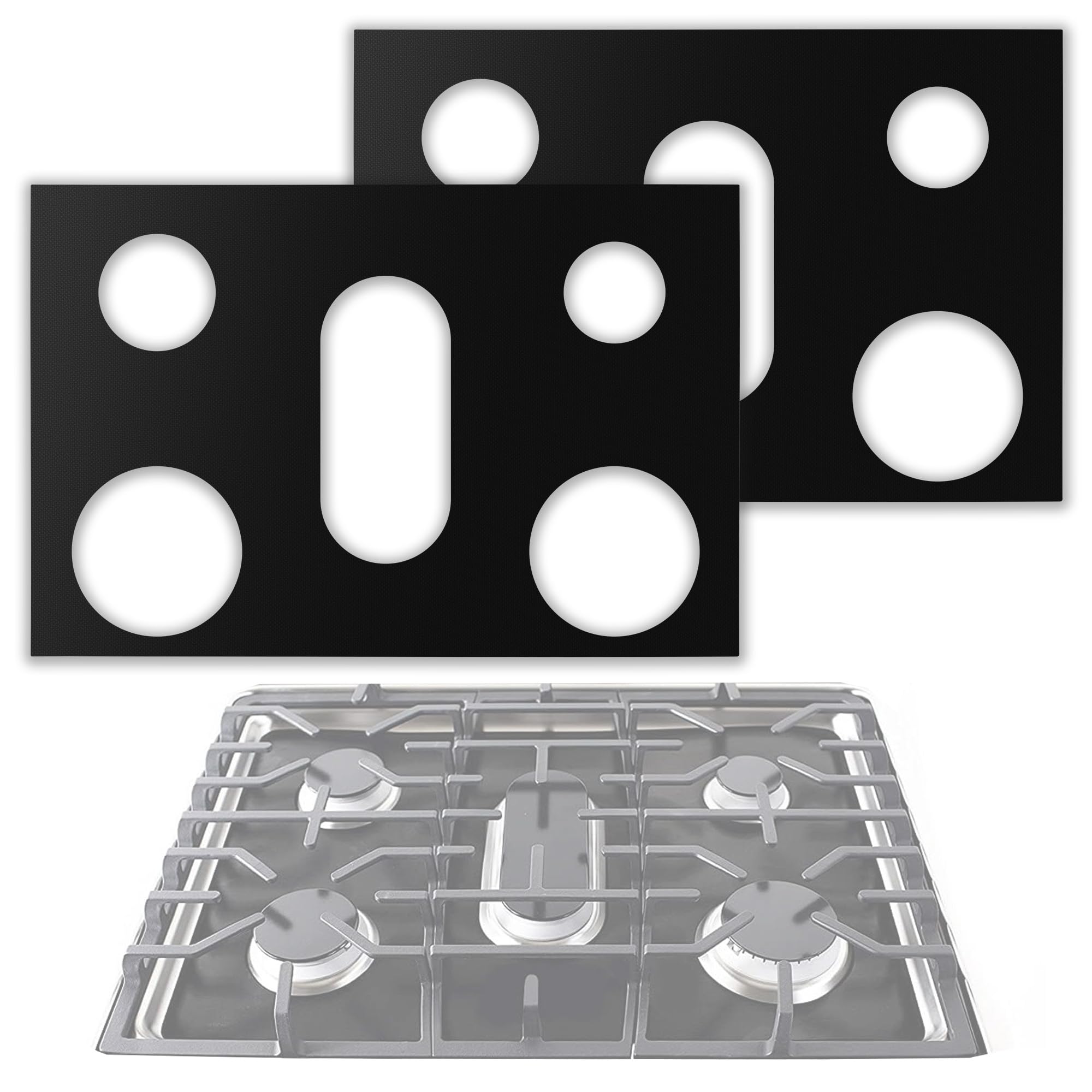 Photo 1 of 2 Pcs Stove Cover Protector for LG 30 Inch Gas Range | Compatible with Models LRGL5825, LRGL5823, LSGL6335DF, LGLDG4315, LRG4115, LRG4113, LDG4313 & More | 0.4MM Thickness Reusable Stove Burner Covers