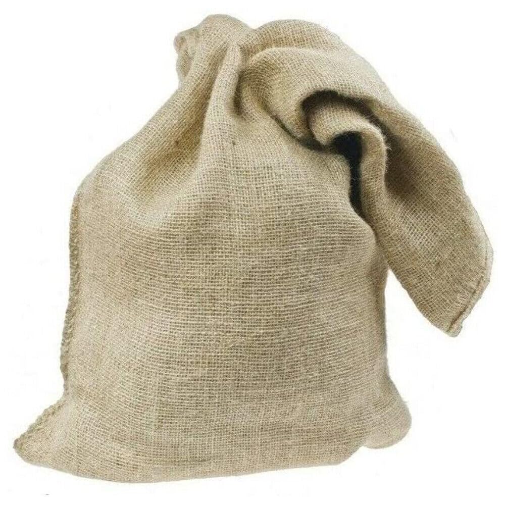 Pack of 5 x Natural Hessian Large Jute Sacks (30 x 45 cm / 15 Kg) Hessian Bags Made of Tearproof Jute Fabric for Potatoes, Vegetables, Coffee Beans, Burlap Sack