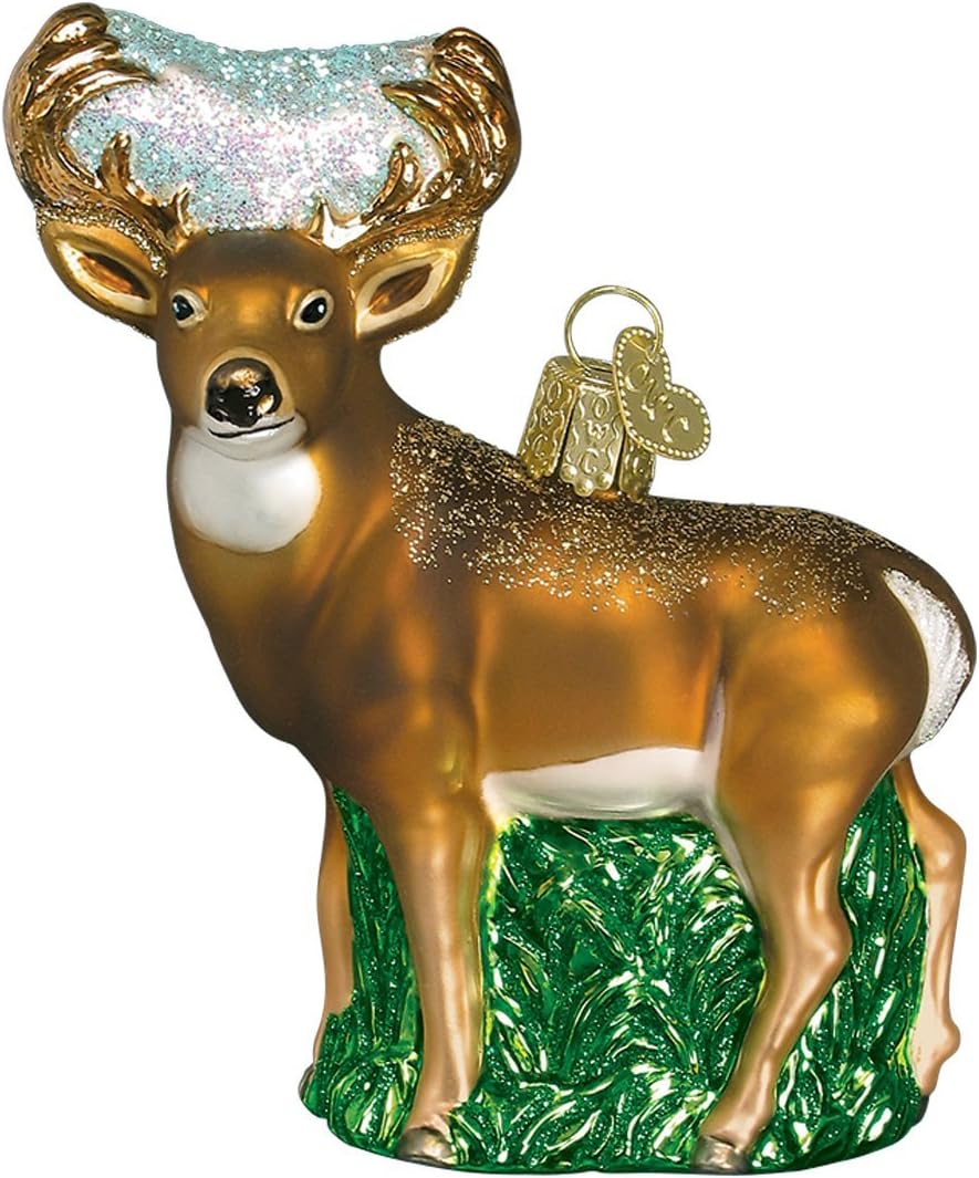 Ornaments - Old World Christmas Ornaments: Wildlife Animals Glass Blown Ornaments for Christmas Tree, Whitetail Deer