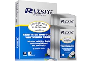 RAXSEG Teeth Whitening Strips 14 Treatments - Enamel Safe for Whiter Teeth - Whitening Without The Harm - Effective Home Use Tooth Whitening Kit