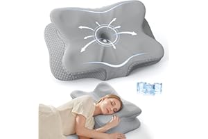 Ruizman Side Sleeper Pillow for Neck Pain Relief - Ergonomic Cervical Neck Pillow for Side Back Sleeping - Soft Memory Foam Neck Pillows with Cooling Pillowcase (Dark Grey)