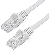 StarTech.com 25ft CAT6 Ethernet Cable - White CAT 6 Gigabit Ethernet Wire -650MHz 100W PoE RJ45 UTP Category 6 Network/Patch 