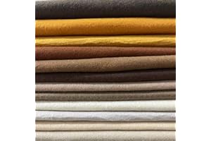 LMAEZNER 12pcs 8"x35" 1.4mm Thick Soft Felt Fabric Sheet 12 Colors Felt Pack for DIY Craft Sewing Squares Nonwoven Patchwork (Brown)