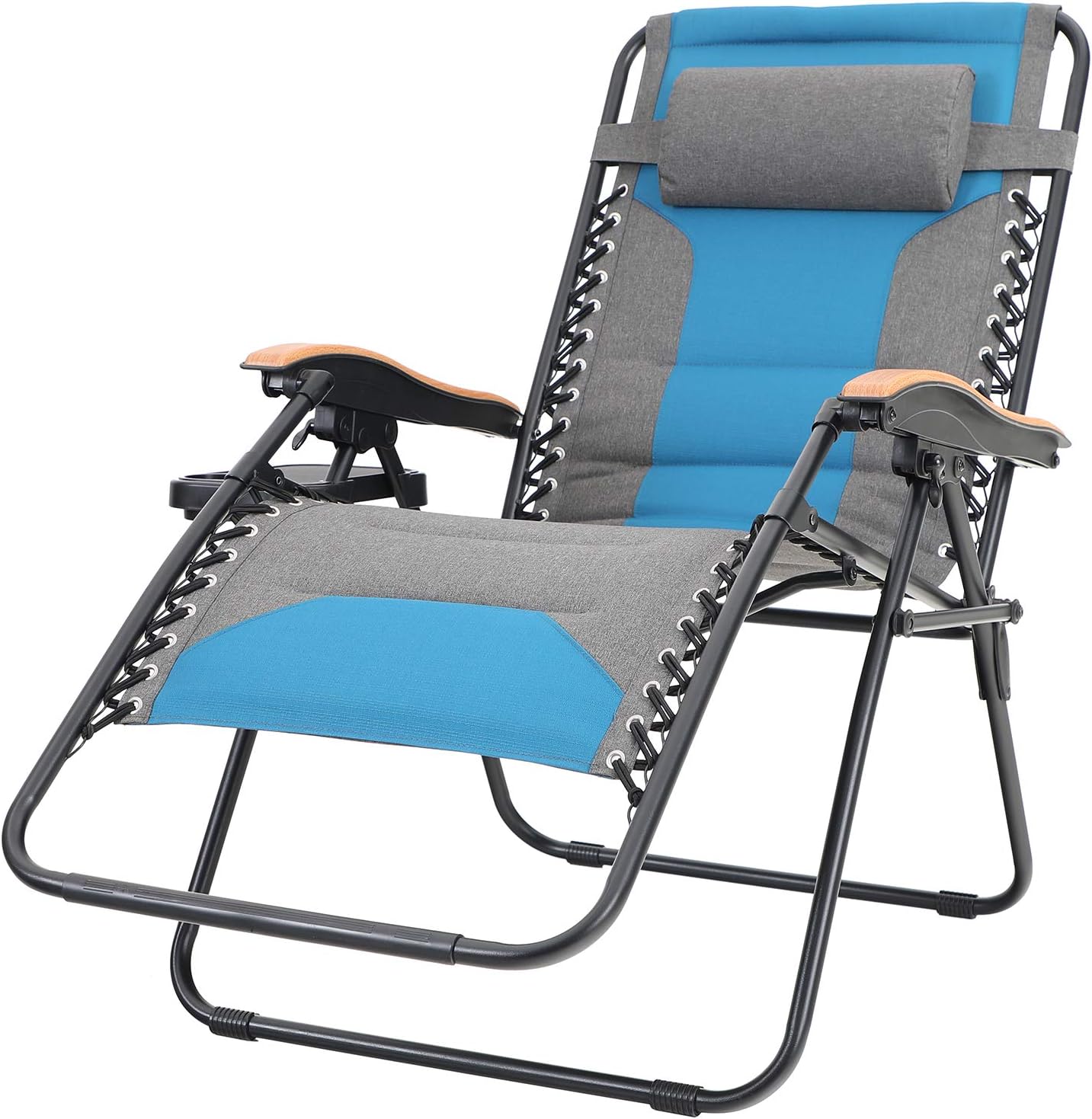 Sophia & William Padded Zero Gravity Chair Oversize Lounge Chair with Free Cup Holder, Supports 350 LBS (Cobalt Blue)