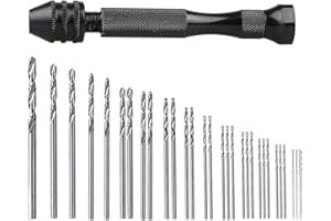 SUNJOYCO 31PCS Hand Drill Bits Set, Precision Pin Vise Rotary Tools with 0.5-3.0mm Micro Twist Drill Bit for Wood Jewelry Plastic DIY Drilling and Model Building