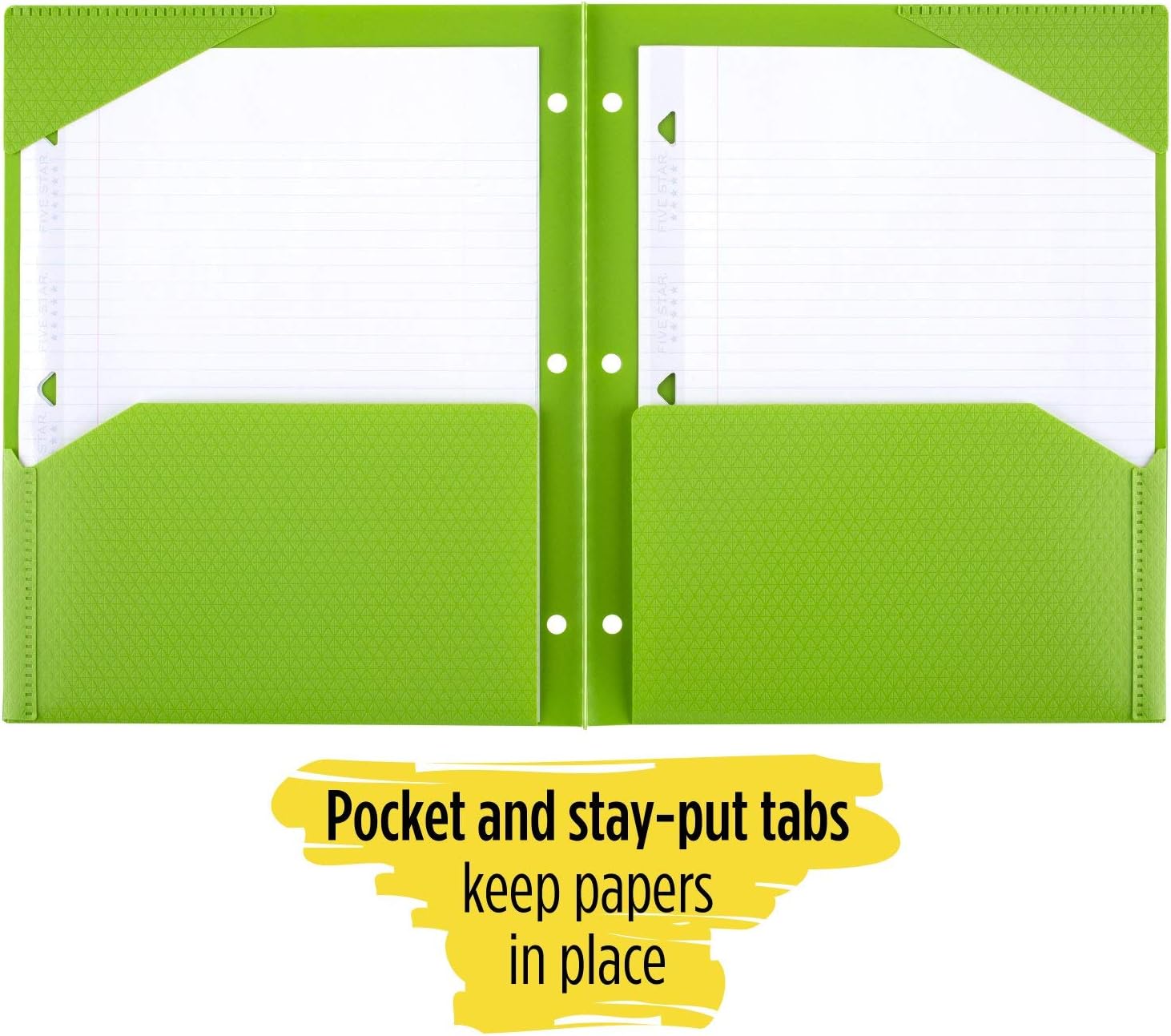 Five Star 2 Pocket Folders, Stay-Put Folders, Plastic Colored Folders with Pockets & Prong Fasteners for 3-Ring Binders, For Home School Supplies & Office, 11” x 8-1/2”, Assorted, 4 Pack (38049) : Office Products