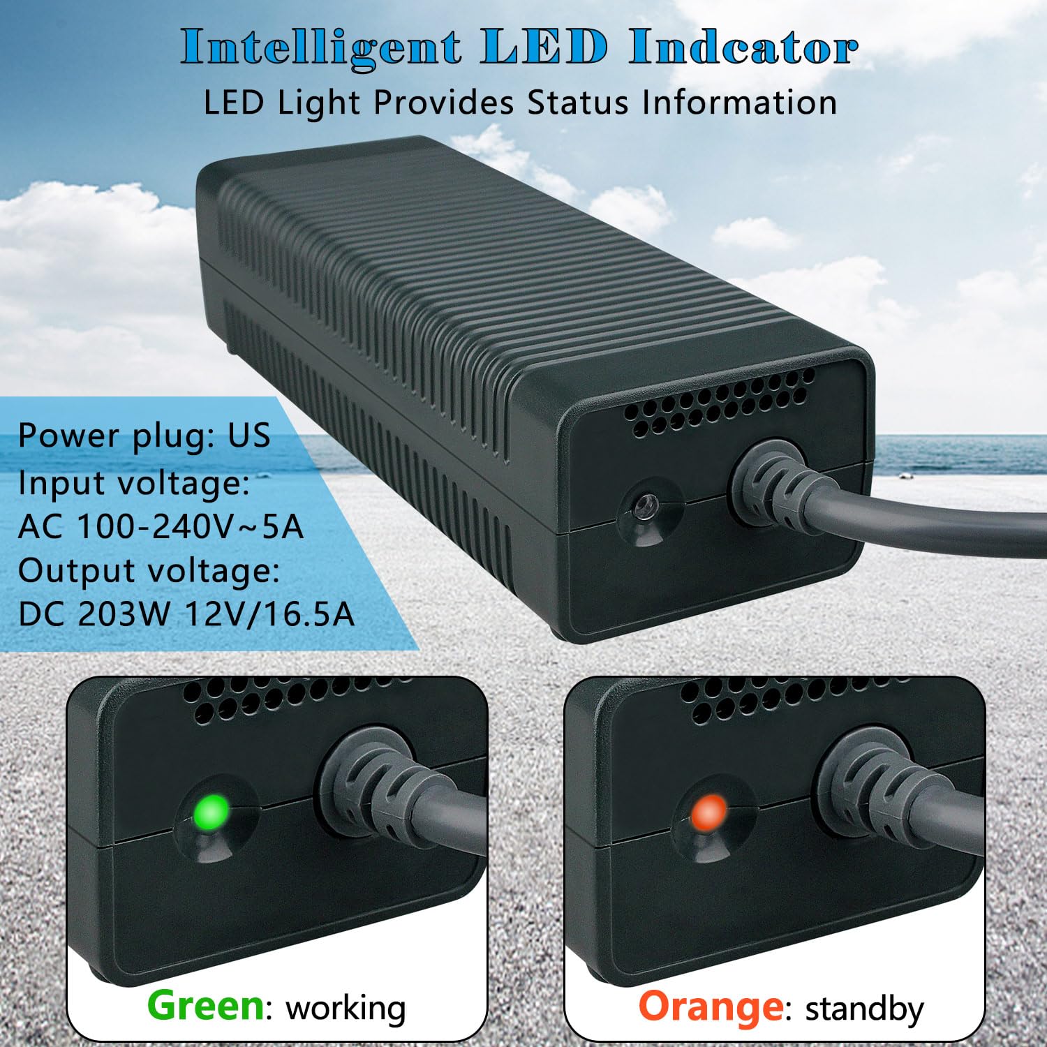 OSTENT 100-240V 203W US Plug AC Adapter Power Supply Brick Cable Cord for Microsoft Xbox 360 Console